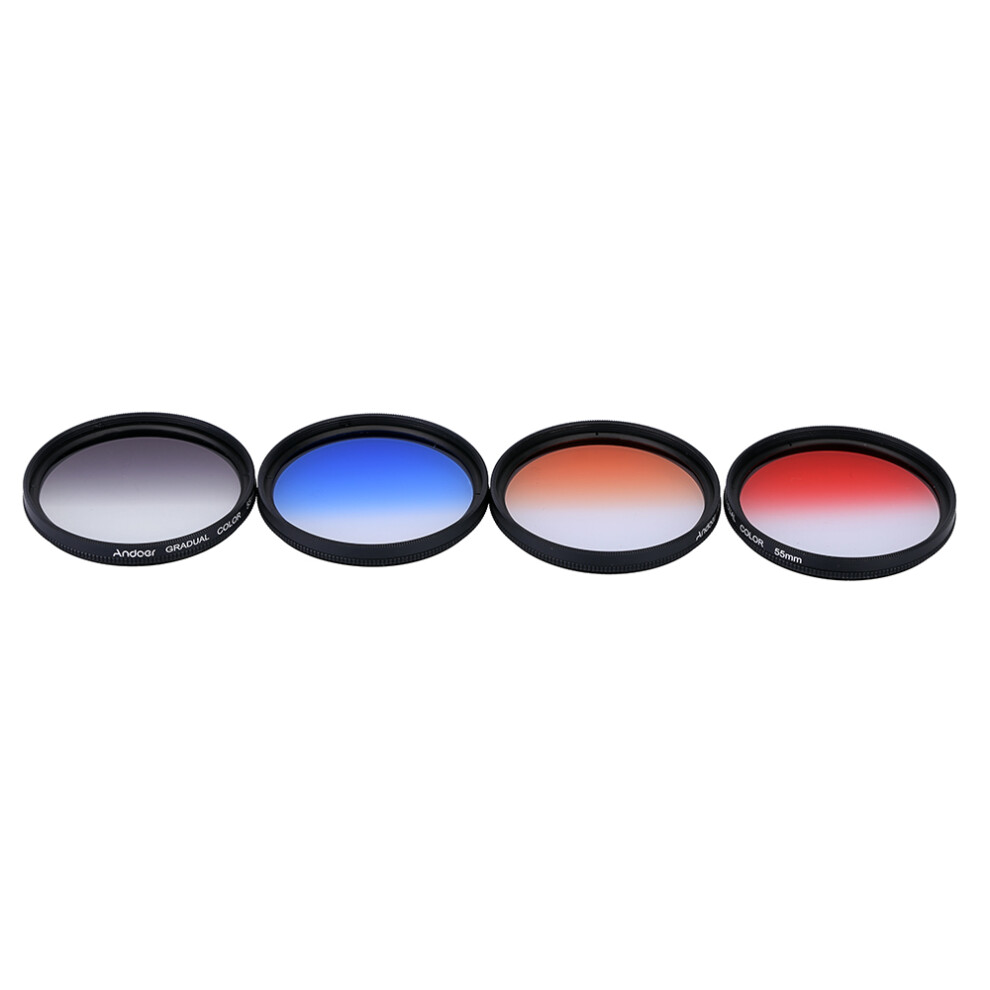 55Mm Gnd4 Red Nd Filter For Canon Nikon Dslr Gray/Blue/Orange 643505163018