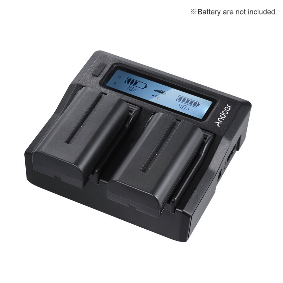 Andoer Np-F970 Dual Charger For Sony Np-F550-F950 Qm71 643505159295