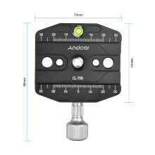 Andoer CL-70N 70mm Aluminum QR Plate 3/8" 1/4" Adapter Bubble Level