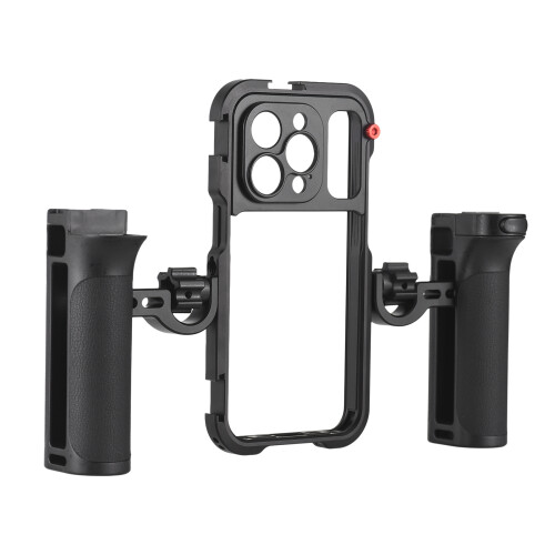 Portable Phone Cage Dual Handle Video Rig Stabilizer iPhone 14 Pro Max 2