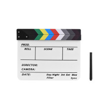 Dry Erase Acrylic Clapboard Movie TV Scene Slate Marker Pen White