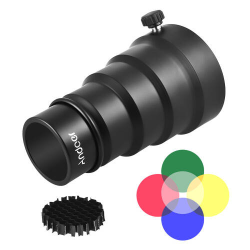 Andoer 98mm Mini Flash Mount Metal Snoot Honeycomb Grid 5pcs Filter 2