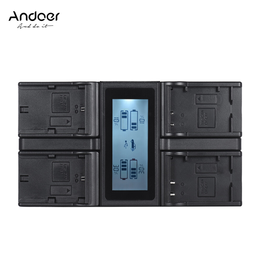 Andoer Lp-E6 Lp-E6n Lp-E17 4-Channel Lcd Charger For Canon 643505161380