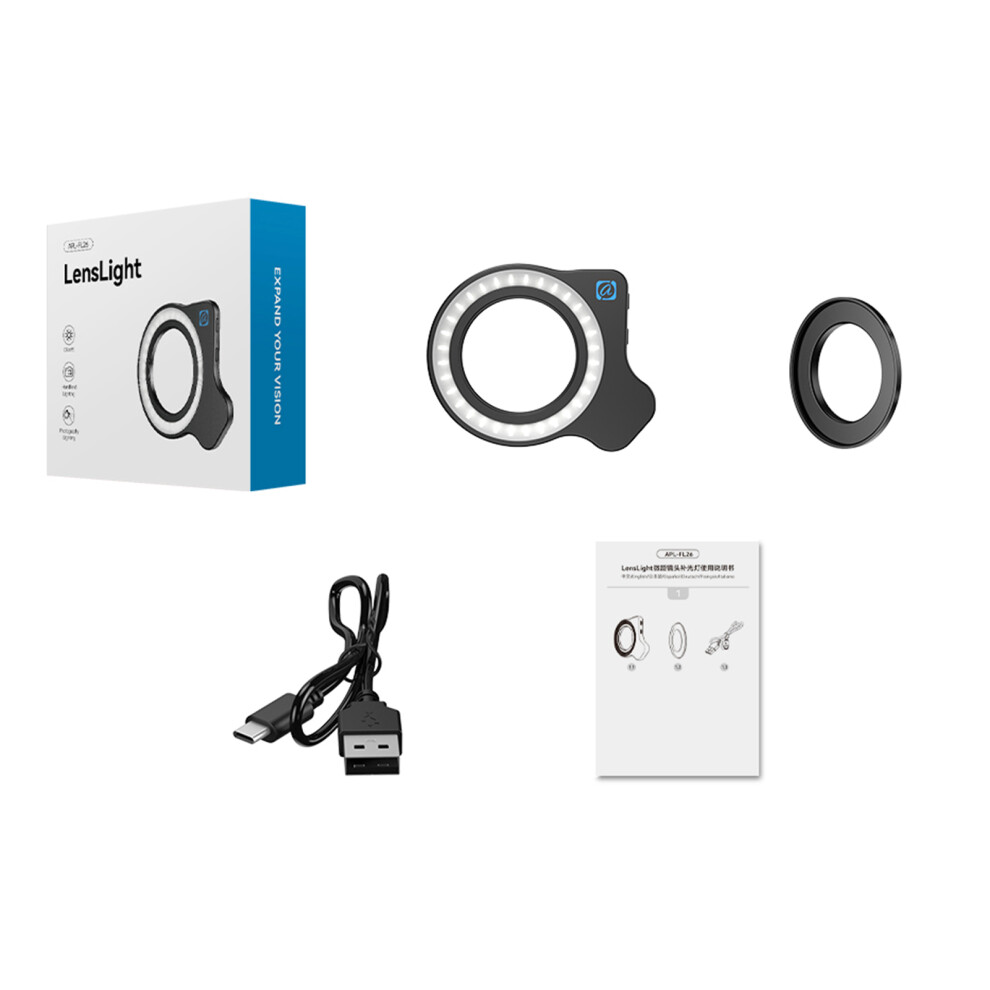 Portable Phone Macro Lens Ring 3200K-5600K Cri95+ Battery Light 643505169379