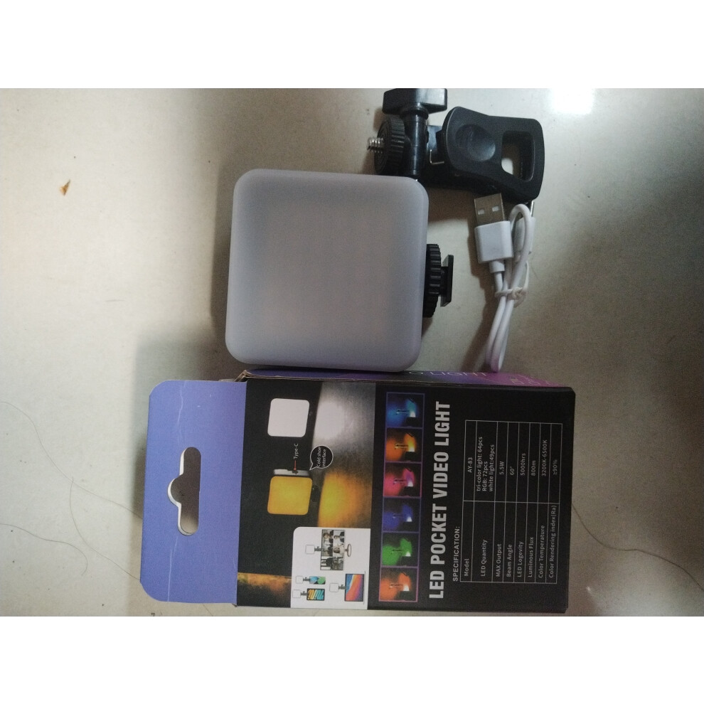 Pocket Rgb Led Video 3200K-6500K Dimmable With Screen Clip Light 643505169768