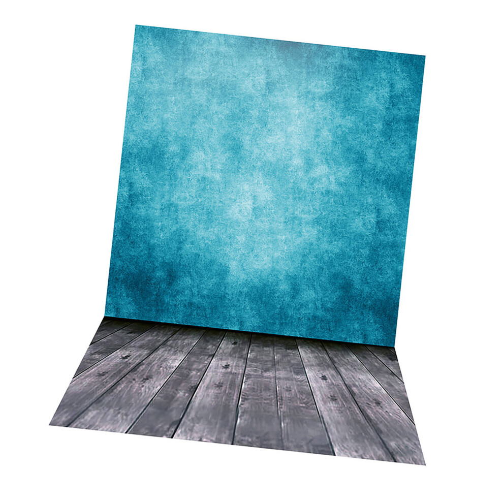Andoer 1.5X2.1m Wooden Floor Photography Backdrop Blue 643505161755