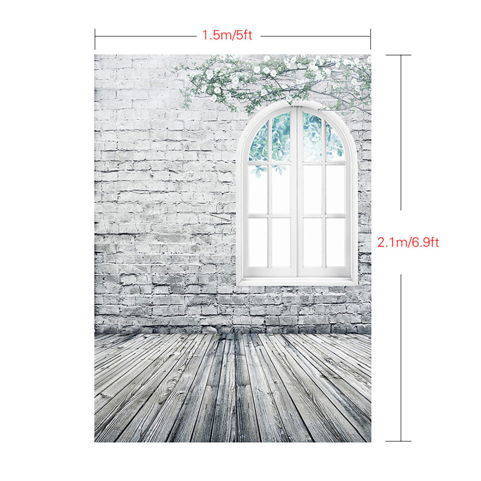 Andoer 1.5X2.1m Flower Window Photography Backdrop Blue 643505161779