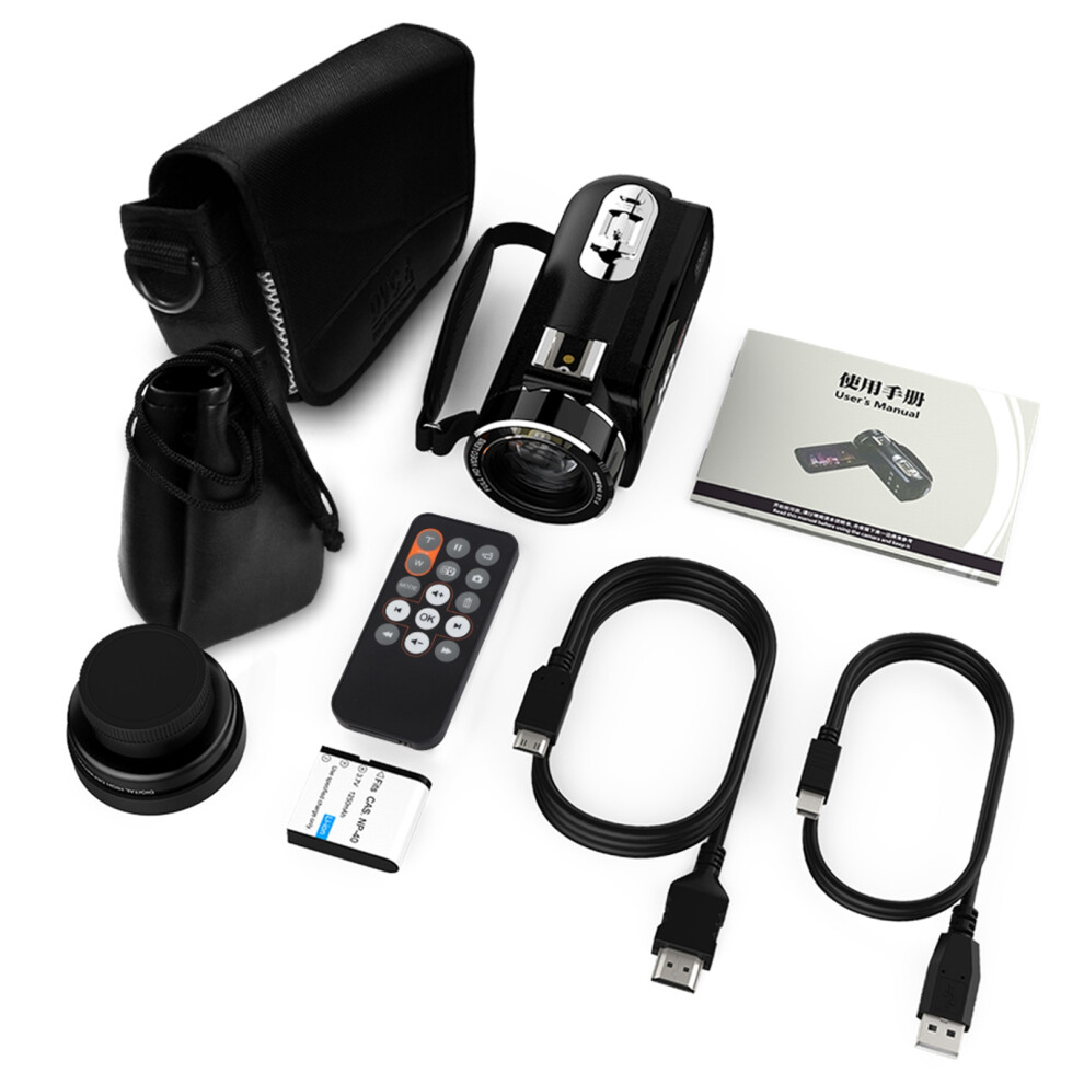 Portable 1080P Hd Camcorder 37Mm Wide Angle 24Mp 16X Zoom 3.1In 643505161984