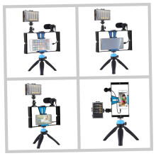 PULUZ PKT3023 Video Rig 96LED Light Mic Mini Tripod Outdoor Shooting