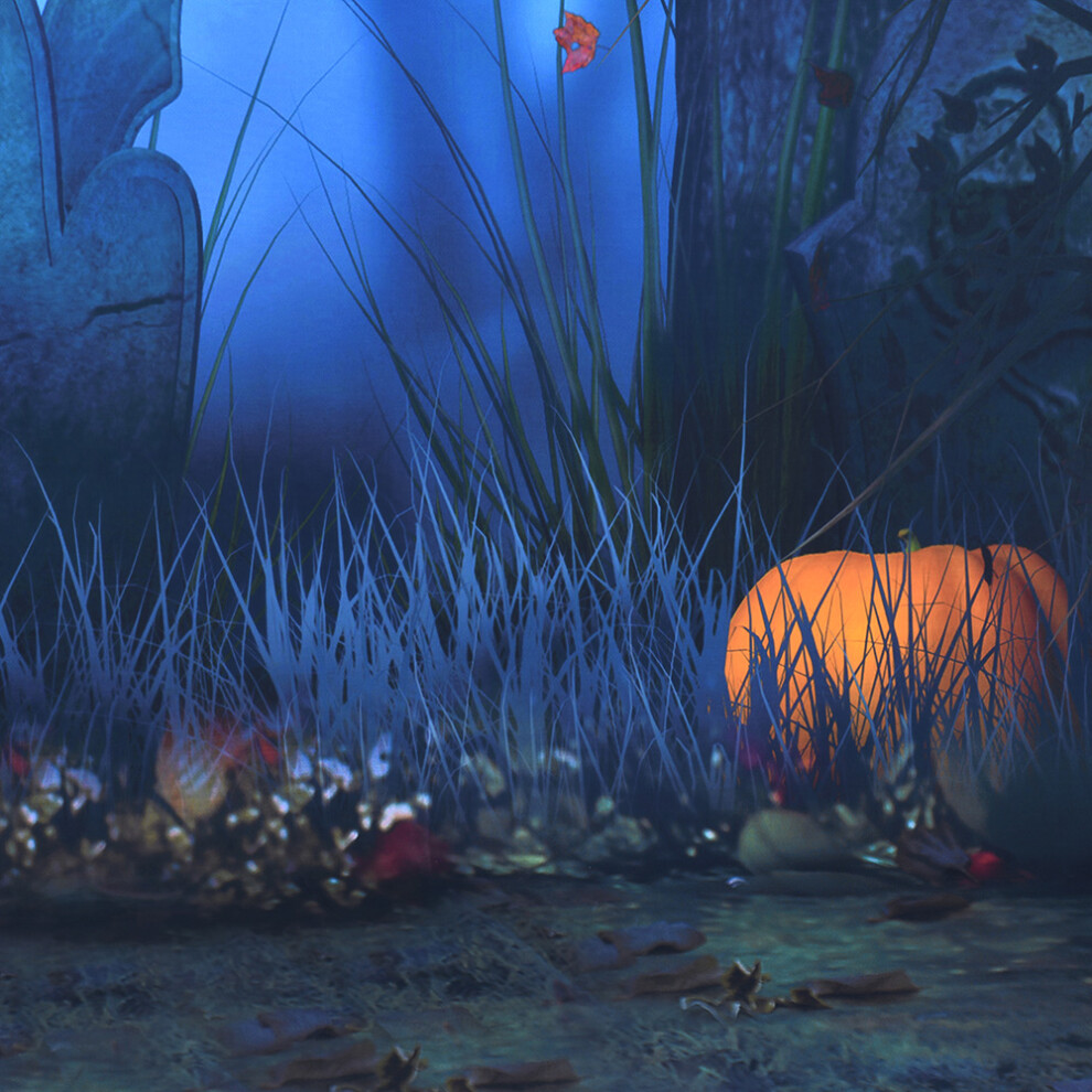 Andoer 1.5X2m Photography Backdrop Halloween Pumpkin Graveyard Bat 643505162080