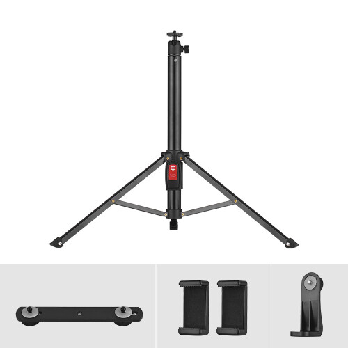 Dual Smartphone Live Streaming Tripod Aluminum Selfie Stick Remote 2