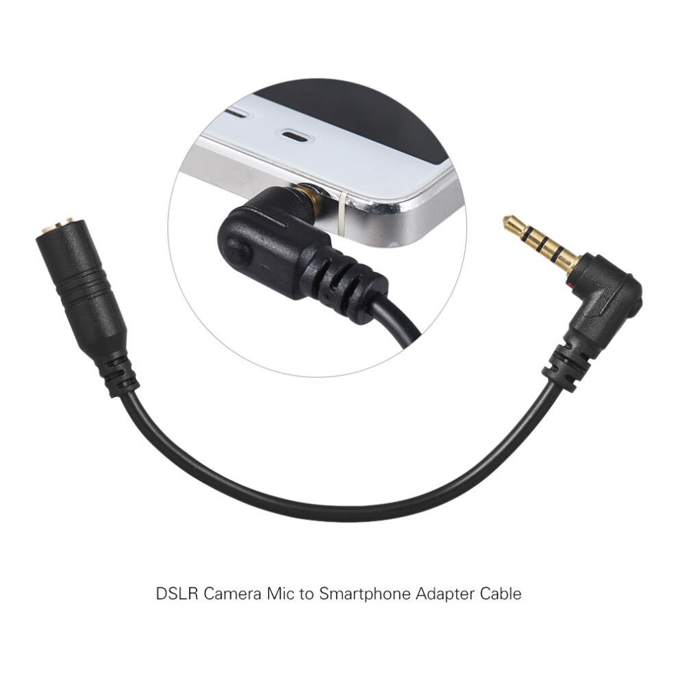 Andoer Ey-S04 3.5Mm Trs Female To Trrs Male 90 Mic Adapter 643505160192