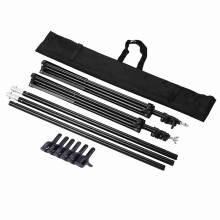 200x200cm Aluminium Photography Stand Crossbar Carry Bag 6pcs Clips