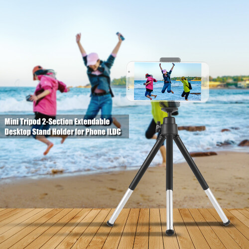Mini Tripod 2-Section Desktop Stand 1/4" Screw Mount for Phone 2