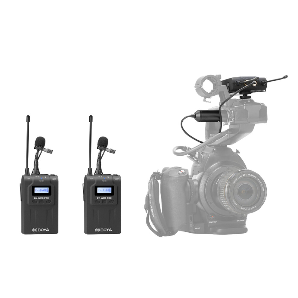 Boya By-Wm8 Pro-K2 Uhf Dual-Channel Wireless Mic Lcd Dslr 643505157536
