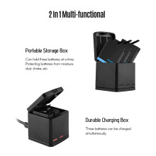 TELESIN Rechargeable Triple Battery Charger for GoPro Hero 5/6/7