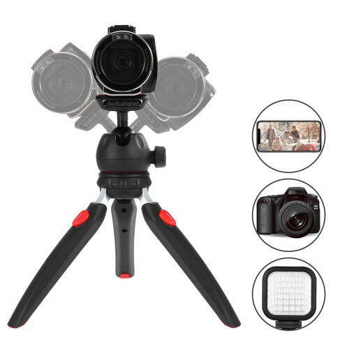 Andoer H20 Mini Tripod Foldable Phone Stand 1/4" Screw 2