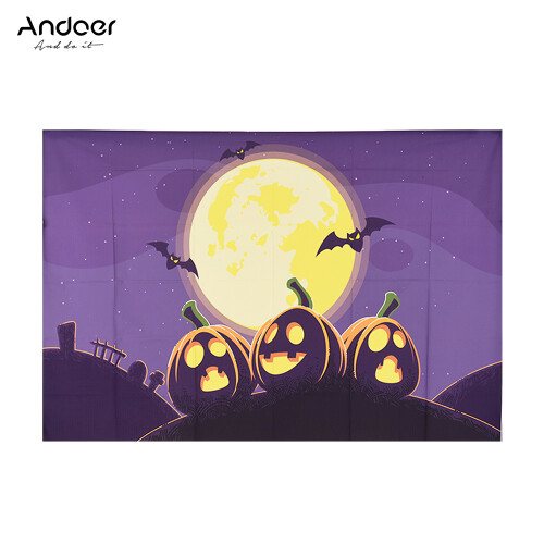 Andoer Halloween 1.5*2.1m Foldable Vinyl Pumpkin Photo Backdrop 1