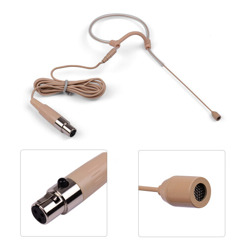 Lightweight Ear-Hook Condenser Mic 3-Pin XLR for Wireless Bodypack