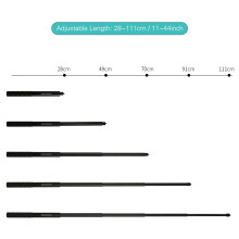 Photography Extension Rod Invisible Selfie Stick 5-Section 28-111cm
