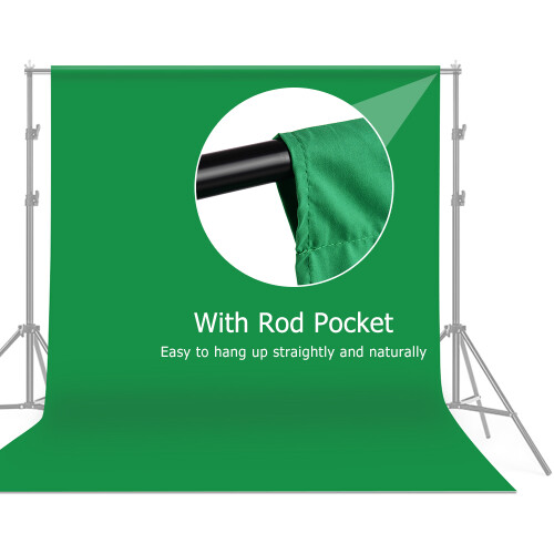 2x3m Professional Green Screen Backdrop Washable Polyester-Cotton 1