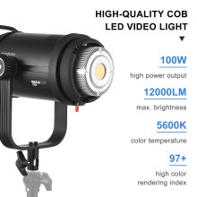 Andoer MAX 100 100W COB LED Video Light 5600K Dimmable CRI97+ TLCI98+