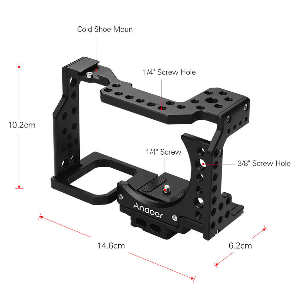Andoer Camera Cage Top Handle Kit Aluminum For Sony A7 Cold Shoe Clamp 643505034790