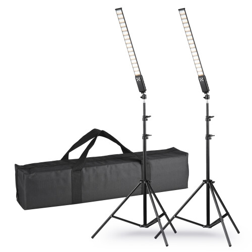 Andoer LED Light Kit 2*3000K-5700K Dimmable CRI95 USB Battery 1