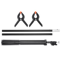 T-Shape Backdrop Stand Kit Aluminum 1.5x2m Portable Adjustable Black