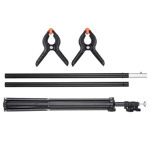 T-Shape Backdrop Stand Kit Aluminum 1.5x2m Portable Adjustable Black