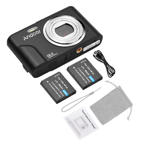 Digital Camera 48MP 1080P 2.4" IPS 16x Zoom Face Detection Anti-Shake