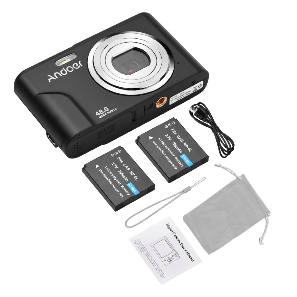 Digital Camera 48Mp 1080P 2.4" Ips 16X Zoom Face Detection Anti-Shake 643505145960