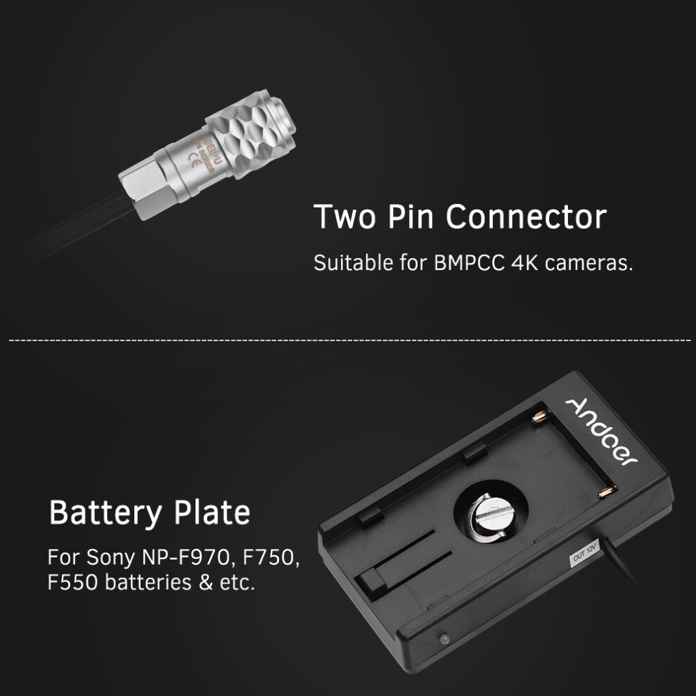 Andoer Dv Battery Mount For Blackmagic Bmpcc 4K Sony Np-F970 F750 F550 643505036299