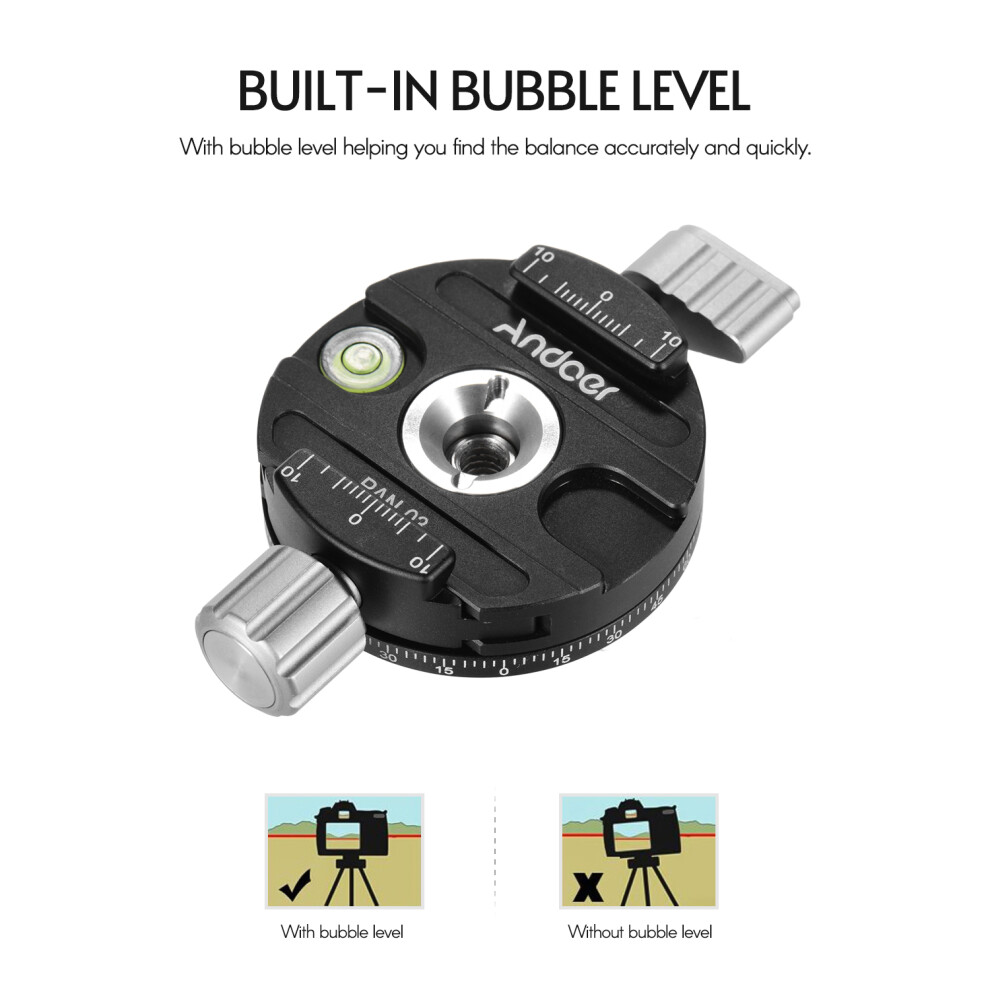 Andoer Pan-03 Panoramic Tripod Head Quick Release Adapter 643505147971