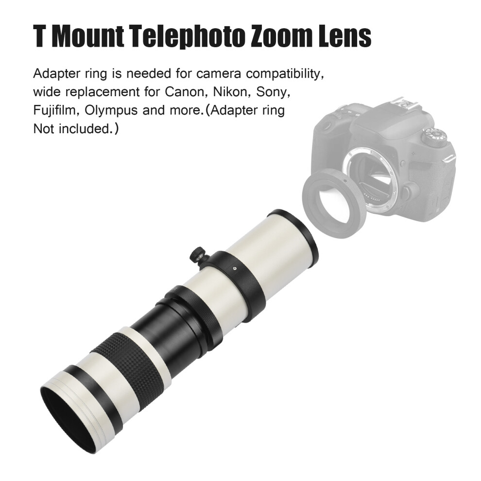 Super Telephoto Zoom Lens F/8.3-16 420-800Mm T Mount For Dslr Slr 643505145236