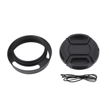 43mm Black Metal Lens Hood with Plastic Cap for Leica