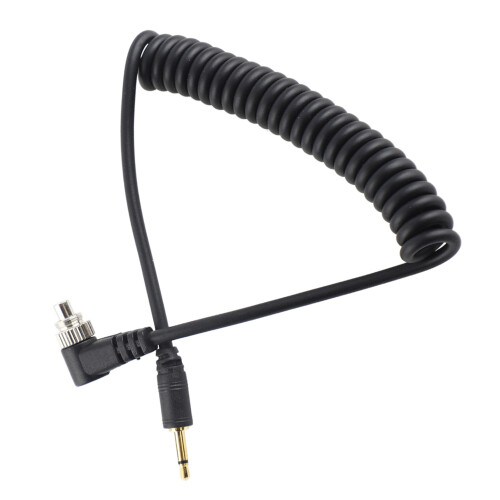 2.5mm to Male Flash PC Sync Cable Screw Lock Coiled Wire