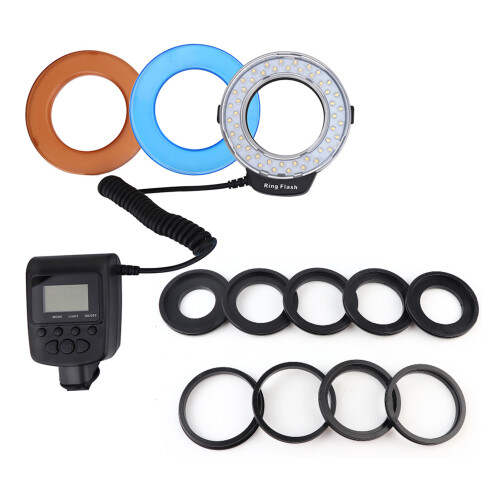 Portable LED Ring Flash Battery Fill Light with Filters