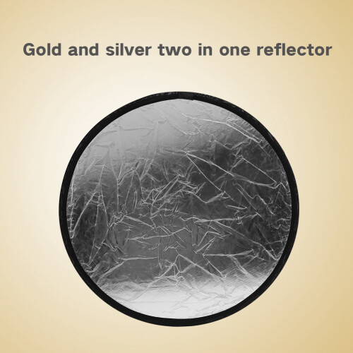 Portable 23.6" 60cm 2-in-1 Gold/Silver Light Reflector Board 1