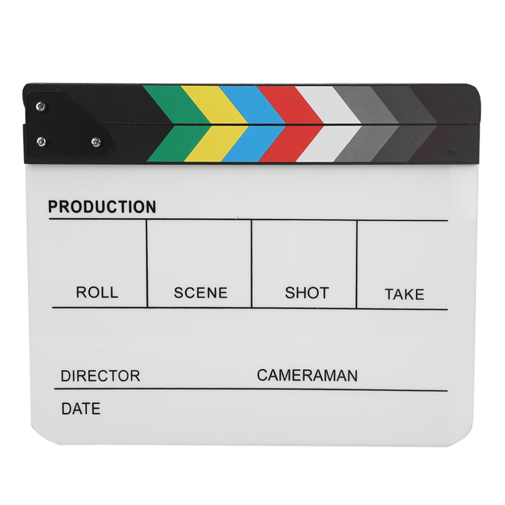 Acrylic Clapperboard Tv Movie Prop With Pen (Color/White) 643505047592