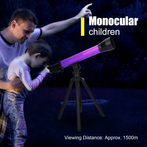 Kids Monocular Space Telescope with Tripod (Purple) 1