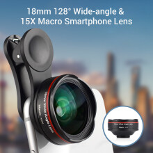 5K Ultra HD Camera Lens 18mm 128 Wide-angle 15X Macro