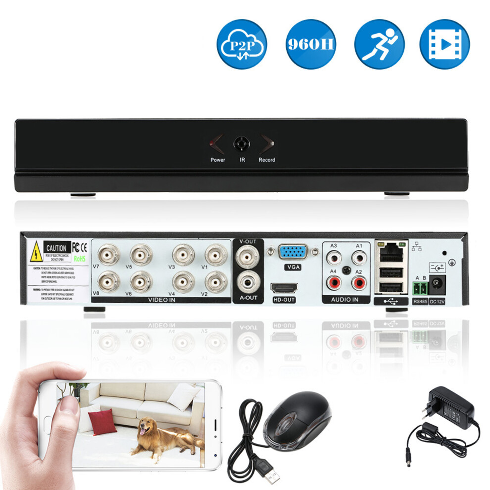 8Ch 1080P Hybrid Nvr Ahd Tvi Cvi Dvr 5-In-1 P2p Cloud Onvif Plug Play 643505133776