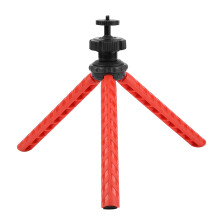 Mini Folding Phone Clip Octopus Tripod Selfie Stick for Phone Red