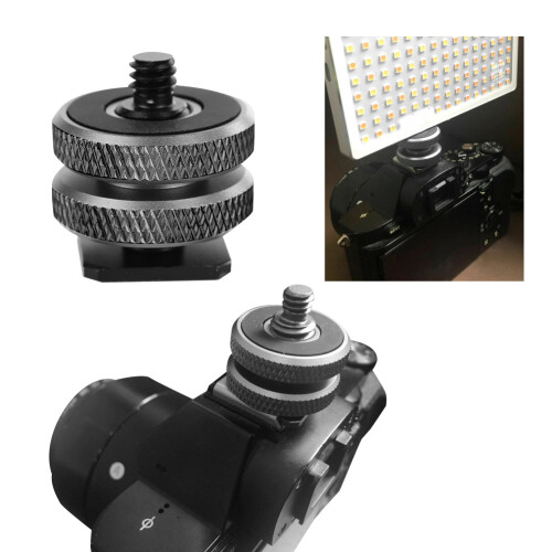 3/8" to 1/4" Mic Mount Screw Flash Hot Shoe Adapter 2