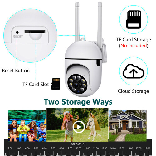 1080P Mini PTZ WiFi Camera 2MP Night Vision 2-Way Audio Dual Frequency