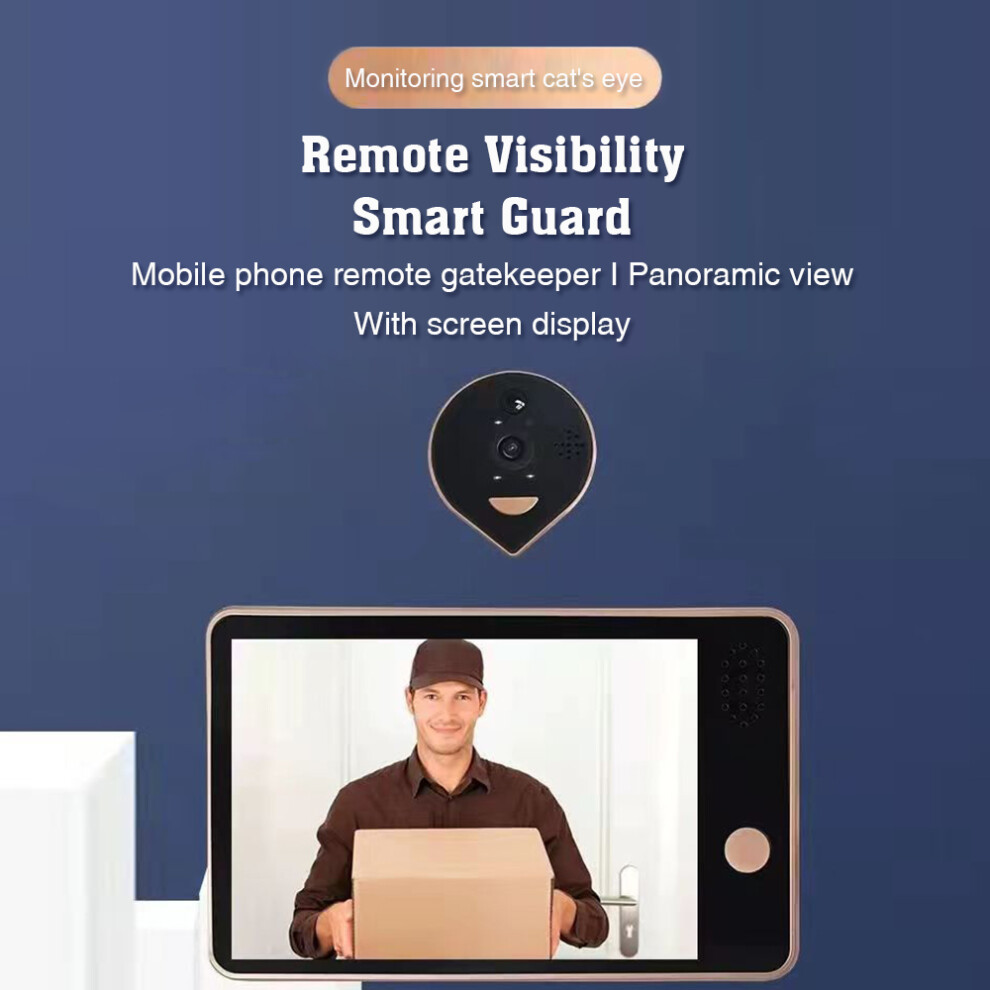 Wireless Doorbell 1080P Video Peephole Intercom Wifi 4.3Inch Lcd 643505126228