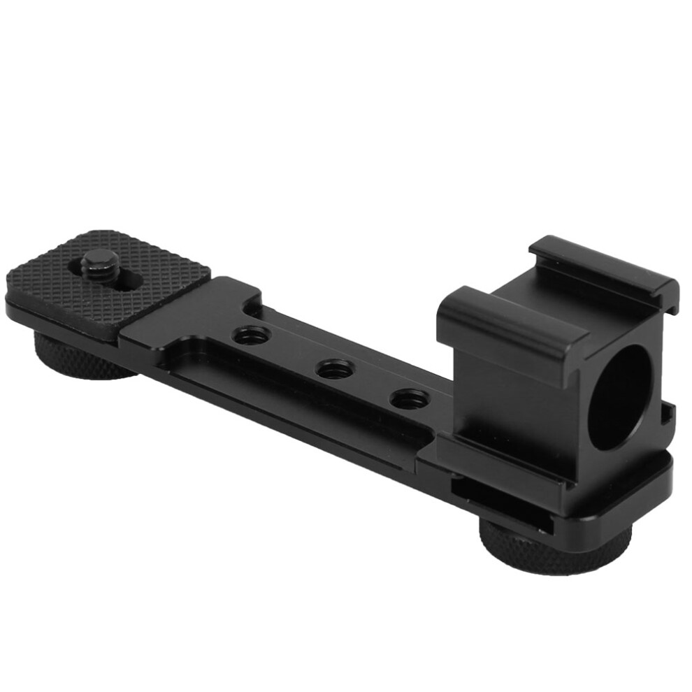 Aluminum Alloy Triple Hot Shoe Mount For Gimbal Camera Phone Black 643505042252