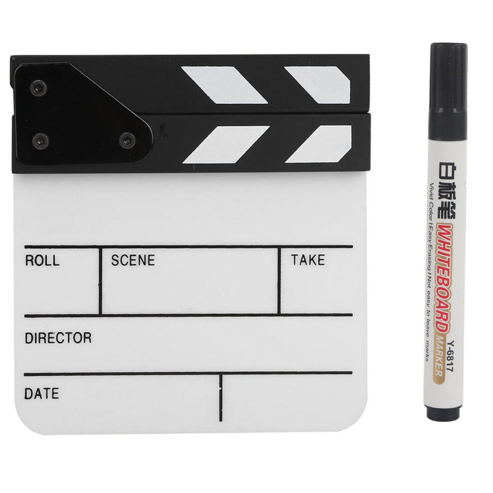 Mini Acrylic Clapperboard Tv Movie Prop With Pen 643505155518