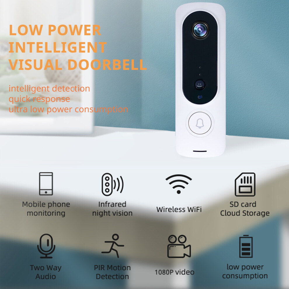 1080P Wireless Wifi Video Doorbell With Night Vision Two-Way Audio 643505136166